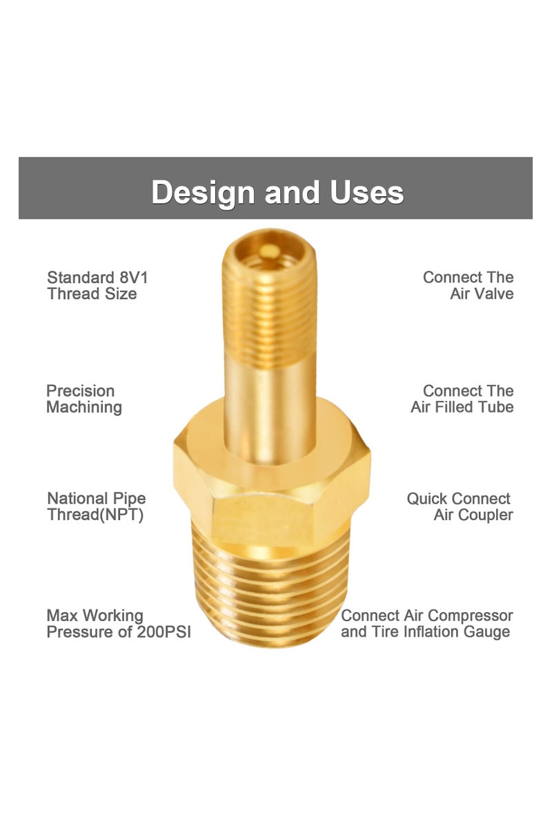 GNAFOTU 1/4" NPT Tank Valve,4Pcs Brass Tank Valve with 1/4''NPT Male Threads for Air Compressor and Tanks Maintenance - Image 5