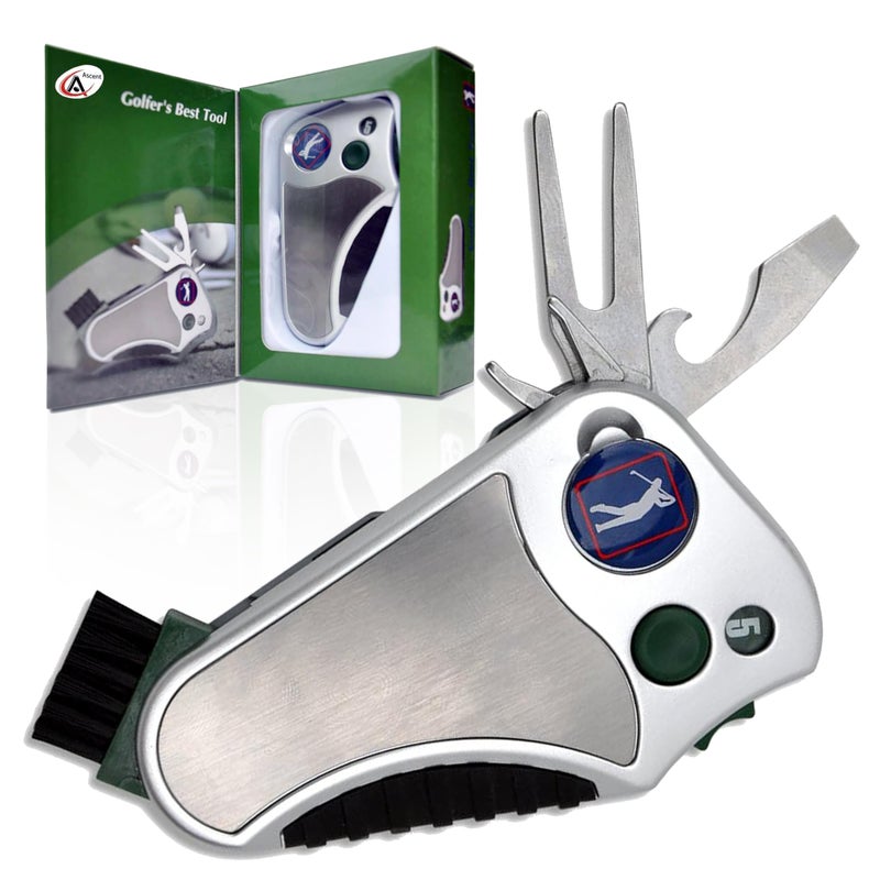 Ascent Golfer's Best Tool â€“ 6-in-1 Golf Multitool for Men & Women | Stroke Counter, Divot Repair, Brush, Ball Marker, Cleat Tightener, Club Cleaner | Compact Golf Gift & Souvenir - Image 1