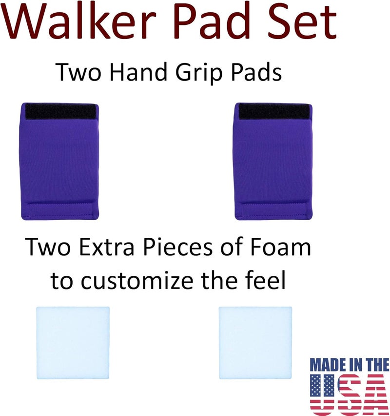 Crutcheze Deep Purple Walker Padded Hand Grip Covers - Comfort, Moisture Wicking, and Washable Accessories - Image 4