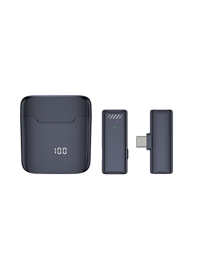 Mini Wireless Lavalier Microphone for Mobile Phone 360° Omnidirectional Lapel Mic Noise Reduction Compatible with Type-C Android Smartphone Tablet