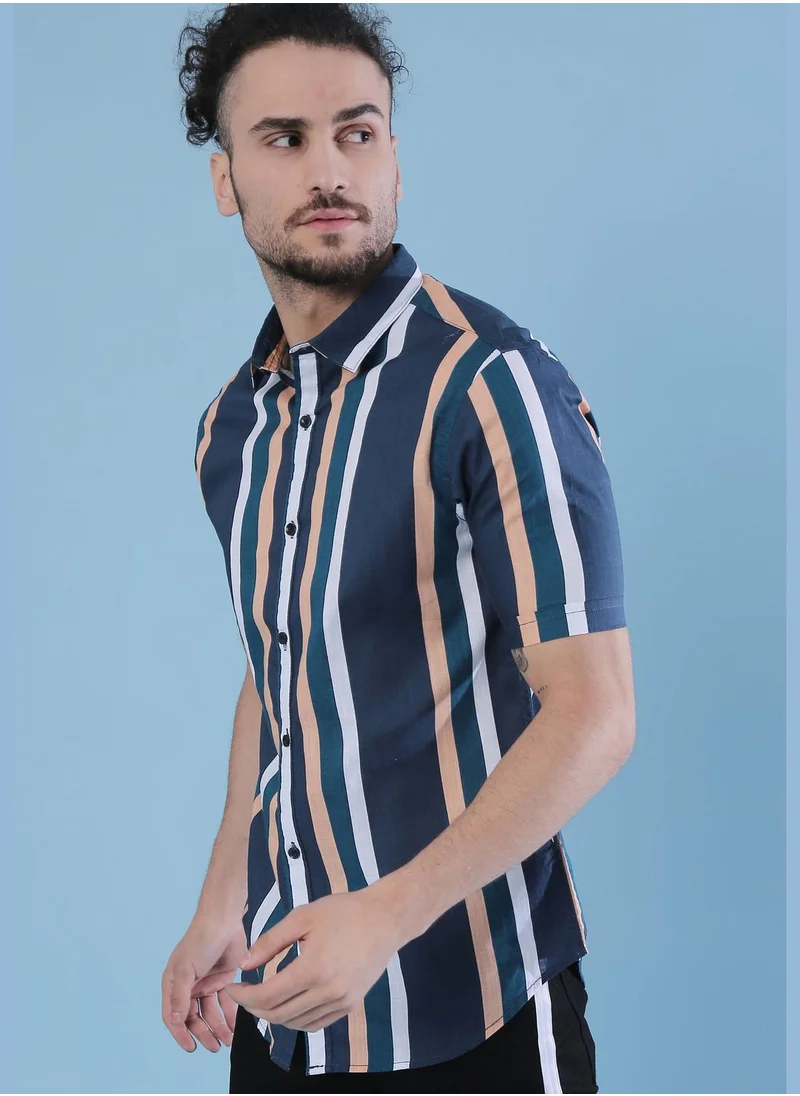 Campus Sutra Striped Shirt