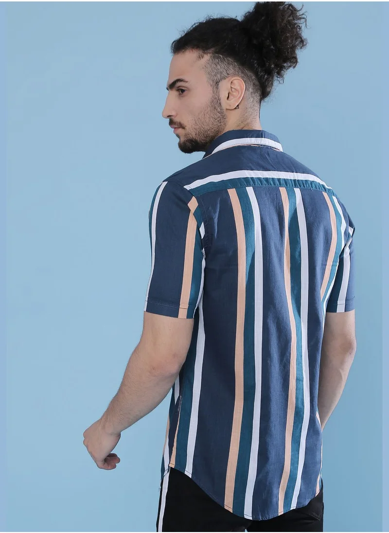 Campus Sutra Striped Shirt