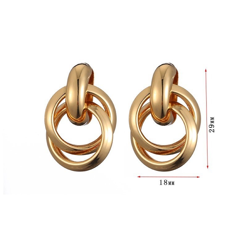 Geometric C-Shape Gold Earrings for Women - Minimalist Luxury Design, Stainless Steel, Trendy Statement Jewelry