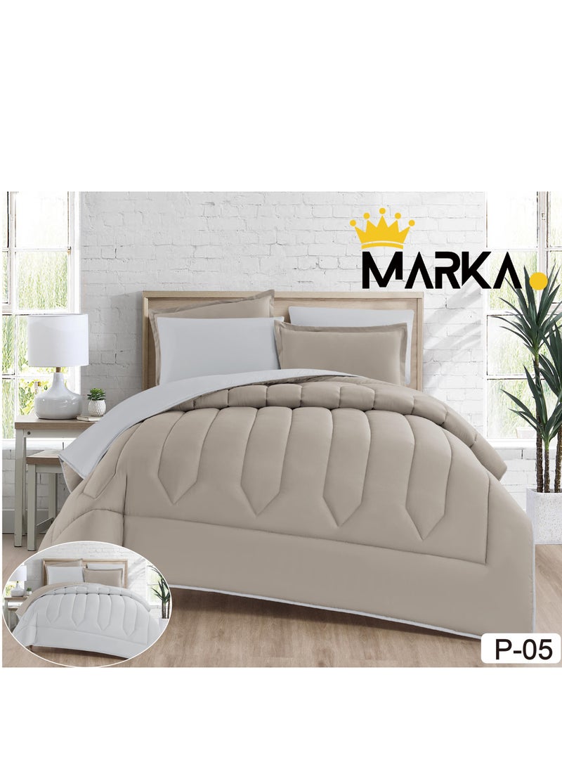 ماركه  لحاف نفرين ساده وجهين6 قطع مقاس 230×250سم - Image 1