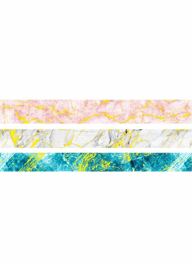 Excefore Washi Tape Set, 3 Rolls Gold Veins Gorgeous Foil Masking Set Decorative for Arts, DIY Crafts, Journal Supplies, Planners, Scrapbook, Card/Gift Wrapping (Marbling Patterns)  - Image 4