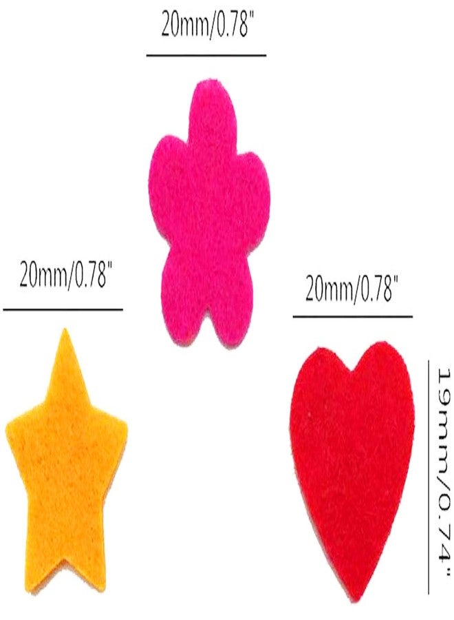 Hyamass 300pcs Multicolor Mini Felt Flower, Heart & Star Embellishments | Non-Fraying Craft Supplies for DIY Decorations, Scrapbooking, Home Decor (Assorted Colors) - Image 2
