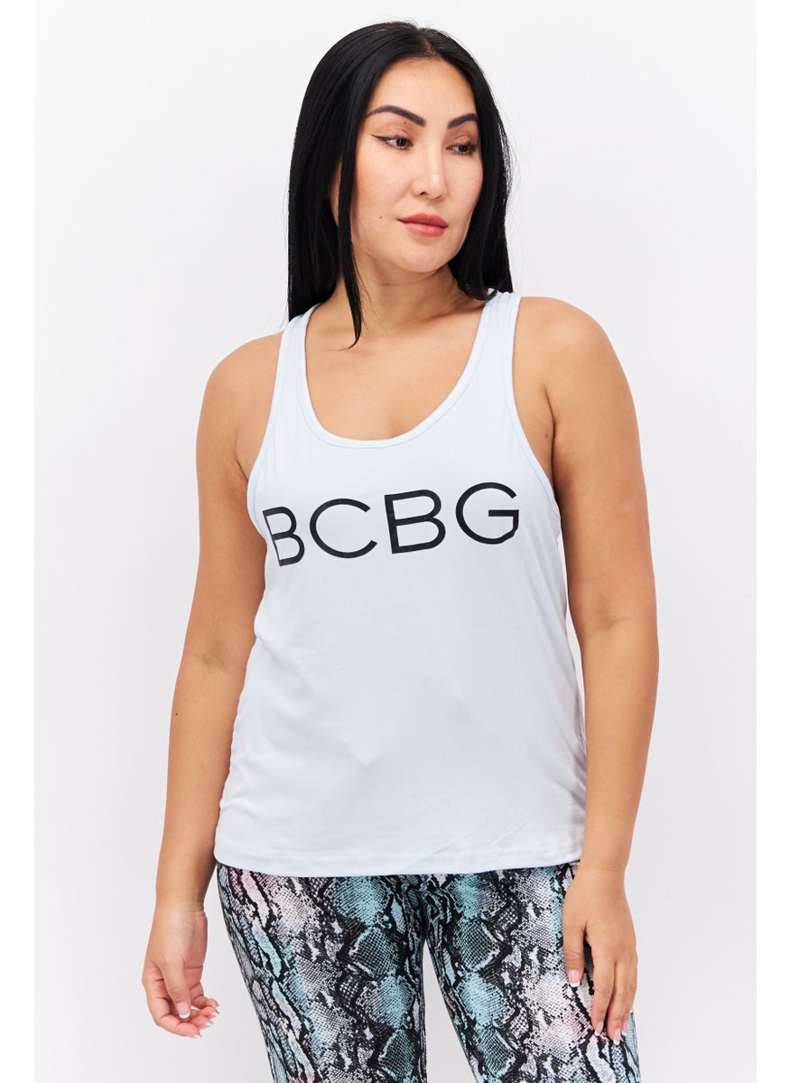 BCBGeneration Women 2 Pieces Plain Top And Snake Skin Leggings, Sky Blue  - Image 2