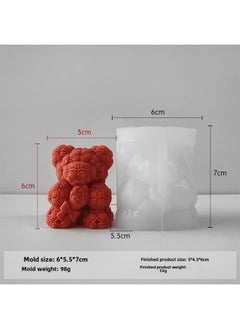 Generic Bear Aromatherapy Candle Mold Diy Valentine's Day Handmade Soap Expansion Stone Gift Chocolate Silicone Baking Tool-Specifications:Bear (6cm)J-0918  - Image 1