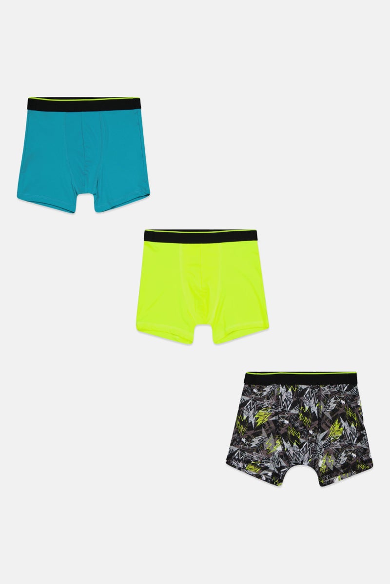 PARKER Kids Boy 3 Pack Boxers, Lime  - Image 3