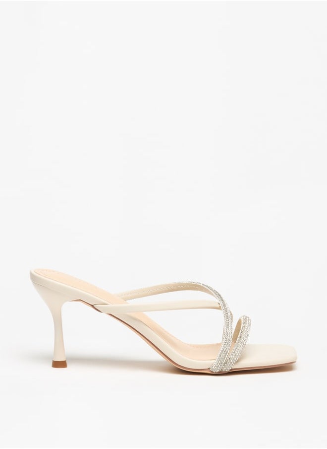 Flora Bella - Women's Embellished Cross Strap Sandals with Stiletto Heels - Image 1