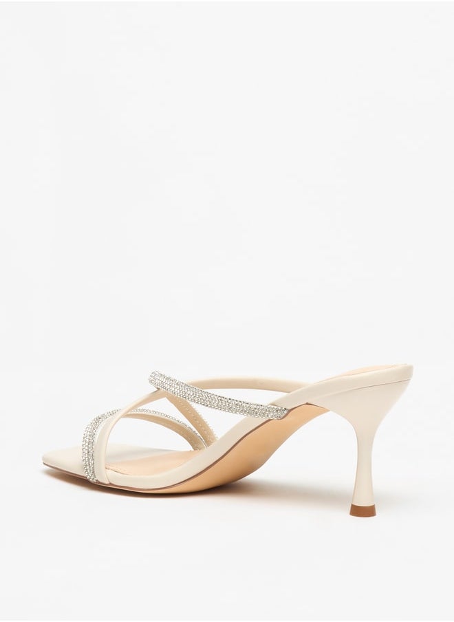 Flora Bella - Women's Embellished Cross Strap Sandals with Stiletto Heels - Image 1