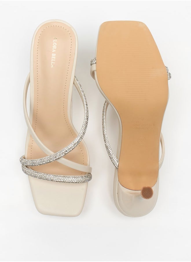 Flora Bella - Women's Embellished Cross Strap Sandals with Stiletto Heels - Image 1