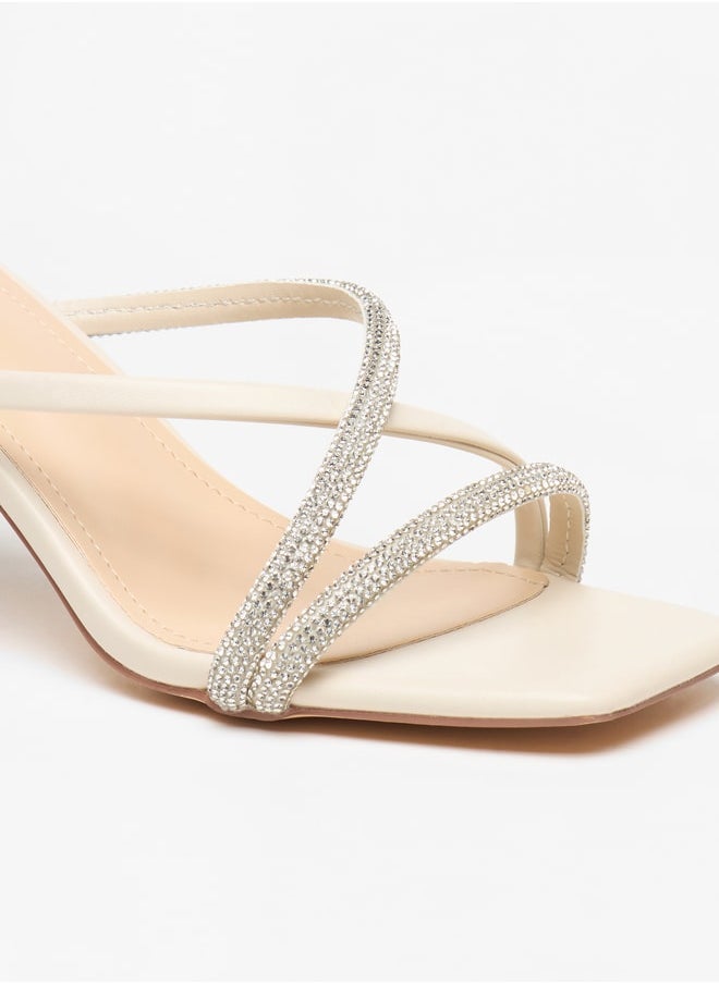 Flora Bella - Women's Embellished Cross Strap Sandals with Stiletto Heels - Image 1