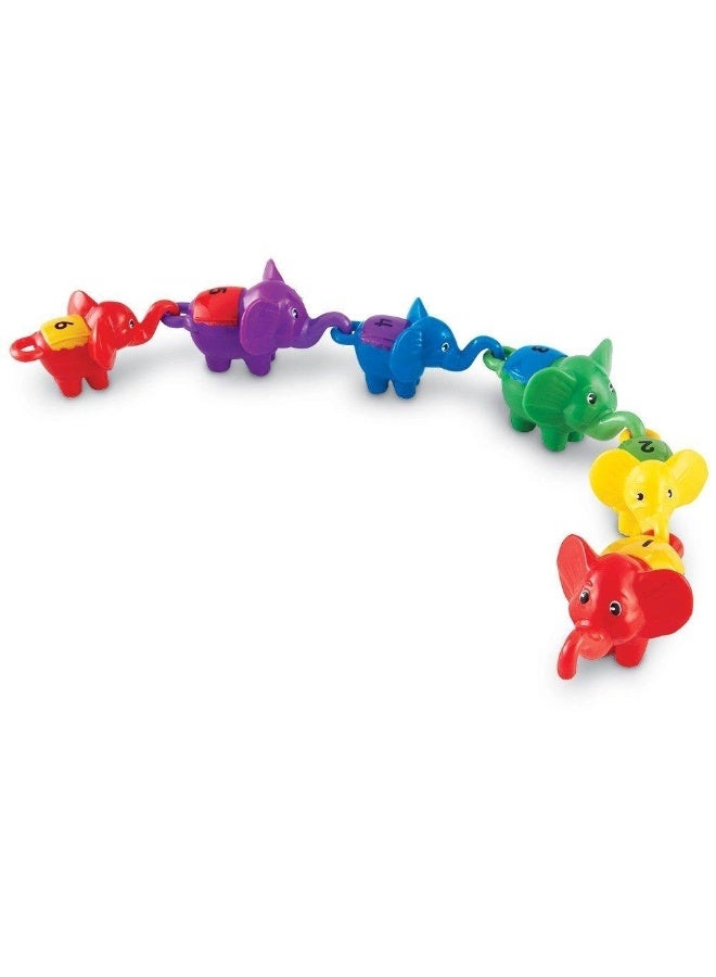 ليرننج ريسورسز موارد التعلم Snap 'n' Learn Counting Elephants، مجموعة من 10 فيلة تعليمية مترابطة للتعرف على الأرقام والألوان، لعبة المهارات الحركية الدقيقة للأطفال الصغار، من عمر سنتين فما فوق - Image 3