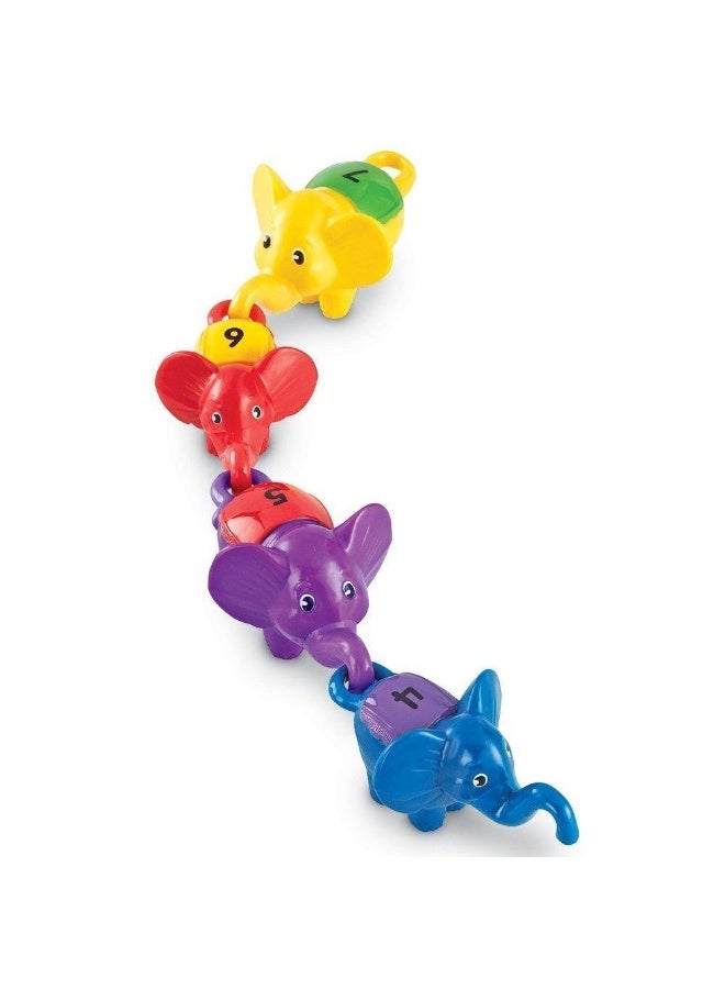 ليرننج ريسورسز موارد التعلم Snap 'n' Learn Counting Elephants، مجموعة من 10 فيلة تعليمية مترابطة للتعرف على الأرقام والألوان، لعبة المهارات الحركية الدقيقة للأطفال الصغار، من عمر سنتين فما فوق - Image 4