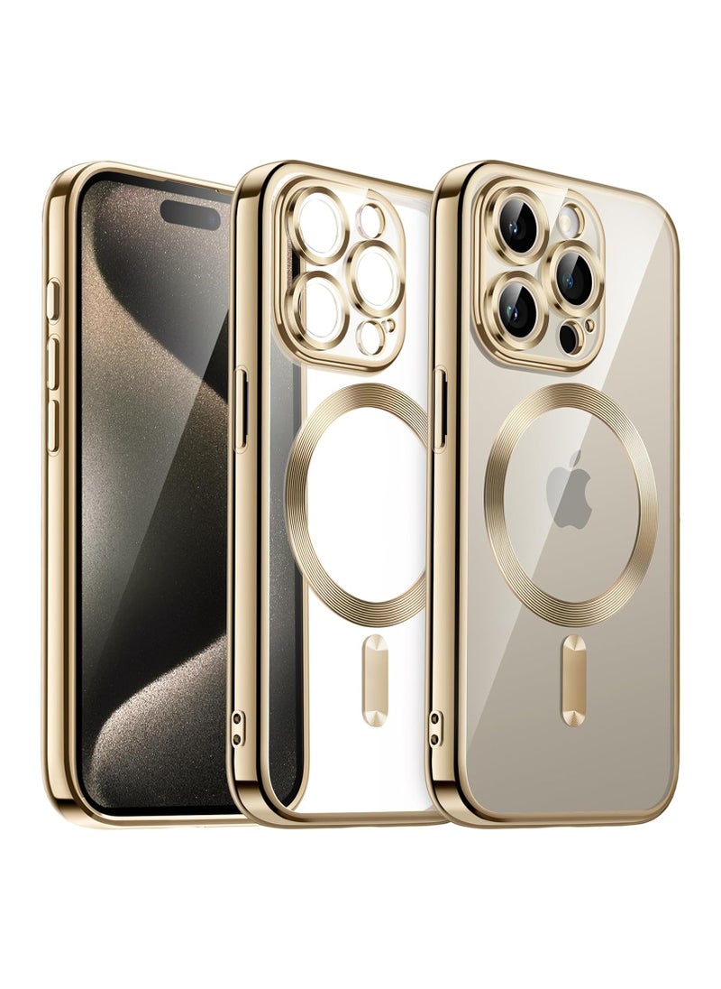 Generic Magnetic Clear for iPhone 15 Pro Case with MagSafe Integrated Camera Protection Glass Silicone Cover Slim Thin Non Yellowing Anti Fingerprint Scratch Wireless Charging  - Image 1