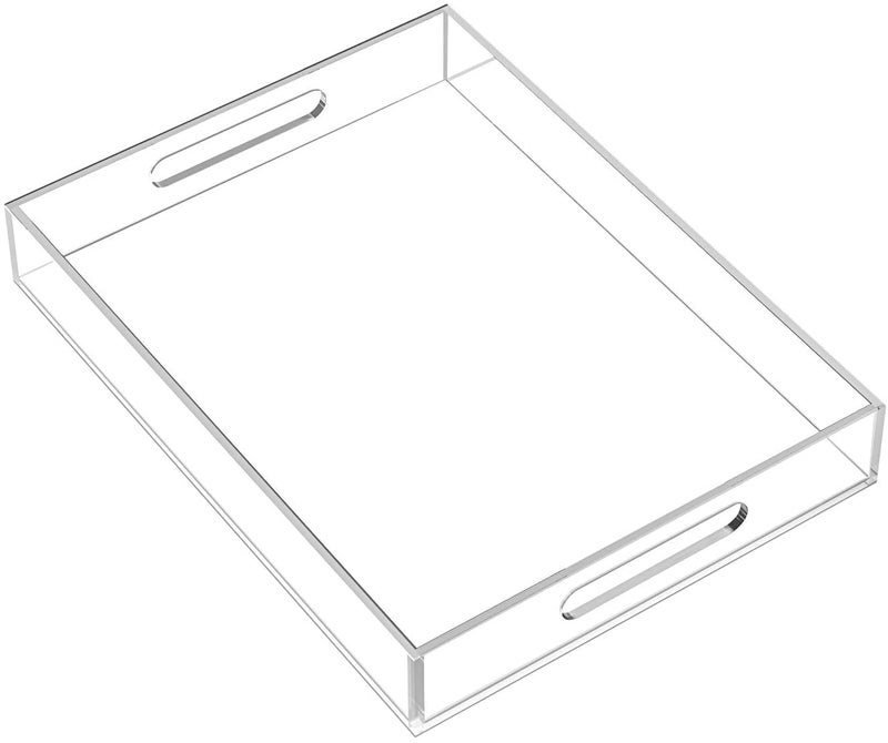SHARMA PLASTICS Serving Acrylic Tray For Dining Table, Home And Kitchen Storage (Clear, Rectangular) - Image 1