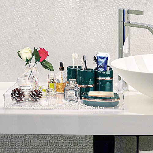 SHARMA PLASTICS Serving Acrylic Tray For Dining Table, Home And Kitchen Storage (Clear, Rectangular) - Image 3