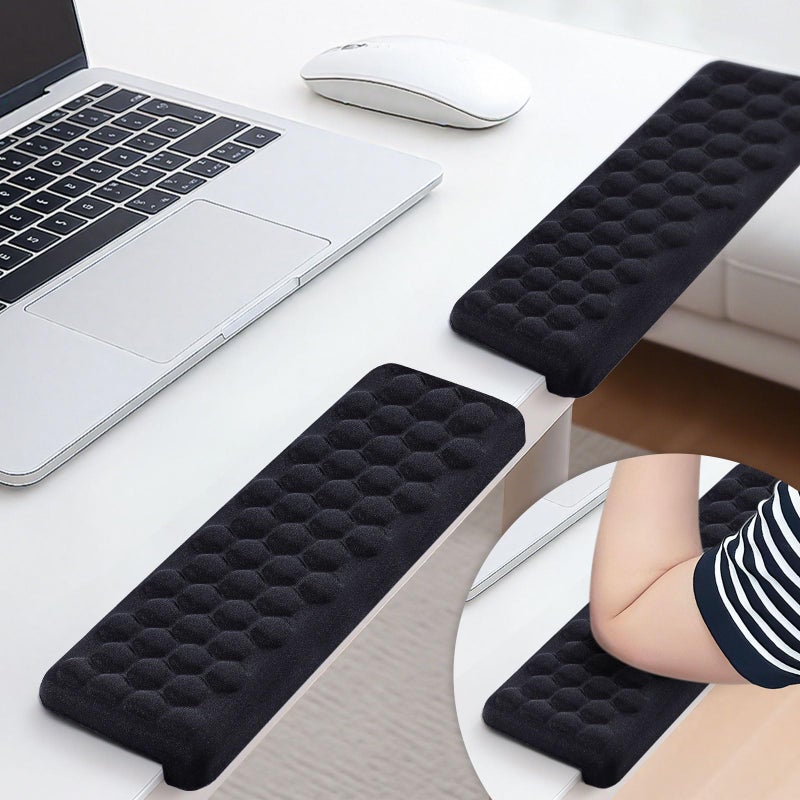 Drounphi L-Shaped Desk Elbow Pads (2-Pack) - Adjustable Spacing Memory Foam Desk Edge Cushion for Forearm & Wrist Support, Ergonomic Desk Arm Rest for Office, Gaming & Home - Image 1