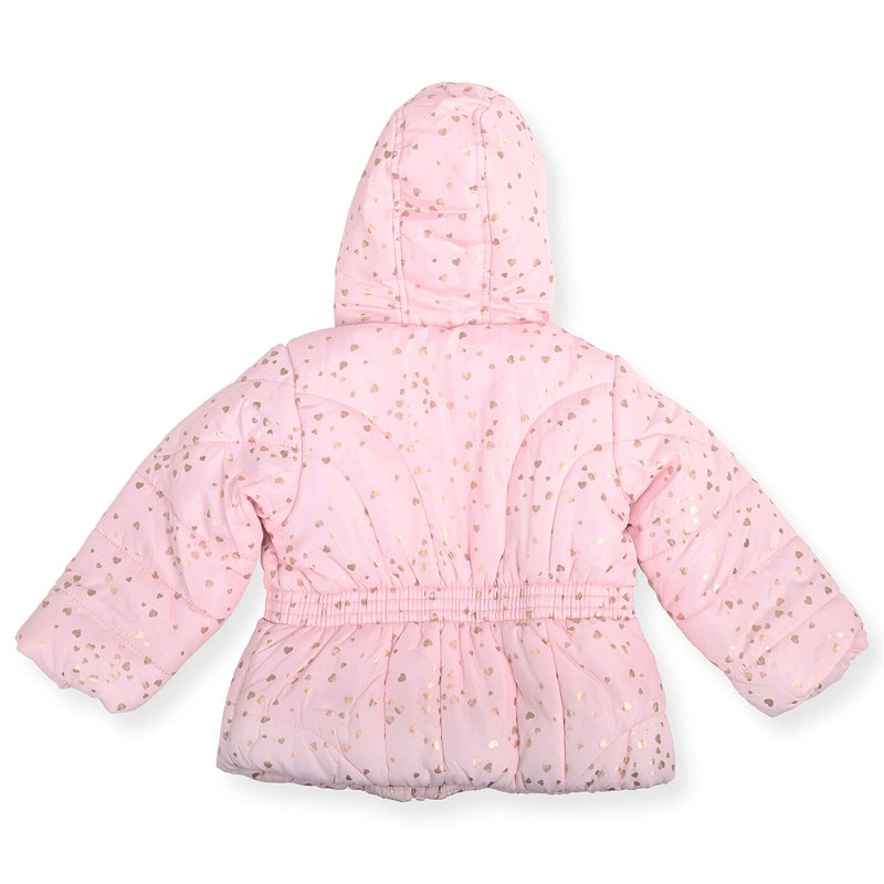 Arctic Quest Girls' Bib Snow Pants and Ski Jacket Water-Resistant Snowsuit For Kids Winter Hooded Jacket, Blush, 3T - Image 3