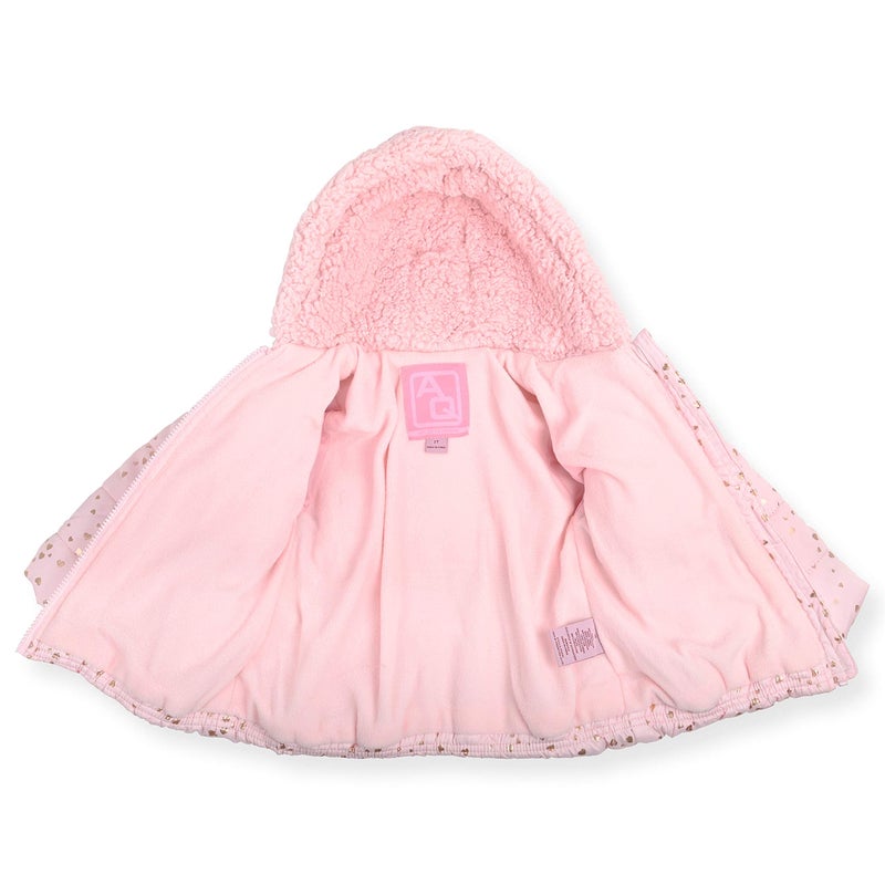 Arctic Quest Girls' Bib Snow Pants and Ski Jacket Water-Resistant Snowsuit For Kids Winter Hooded Jacket, Blush, 3T - Image 4