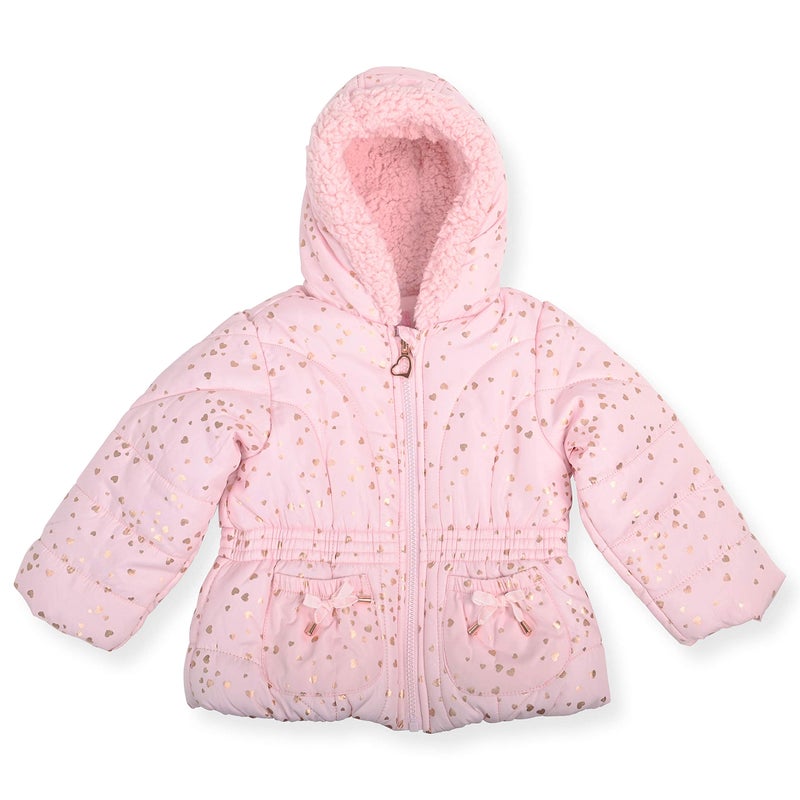 Arctic Quest Girls' Bib Snow Pants and Ski Jacket Water-Resistant Snowsuit For Kids Winter Hooded Jacket, Blush, 3T - Image 2