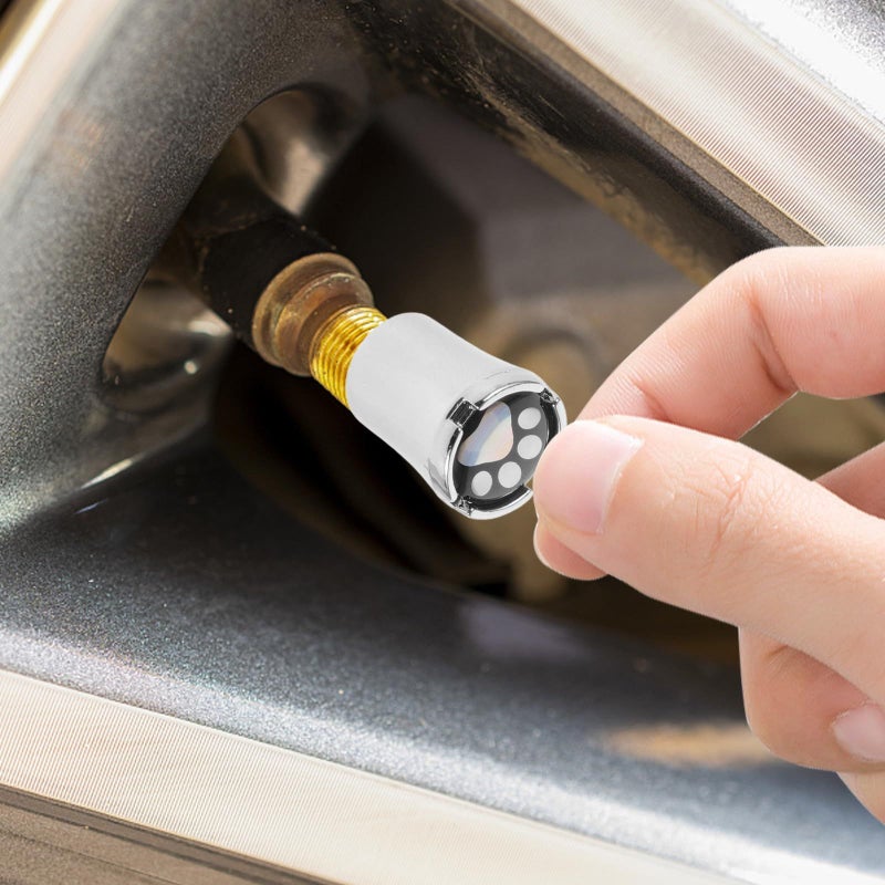 Zinc Alloy Tire Valve Stem Caps Anti Theft Air Caps Silver Cartoon Footprint Design - Image 5