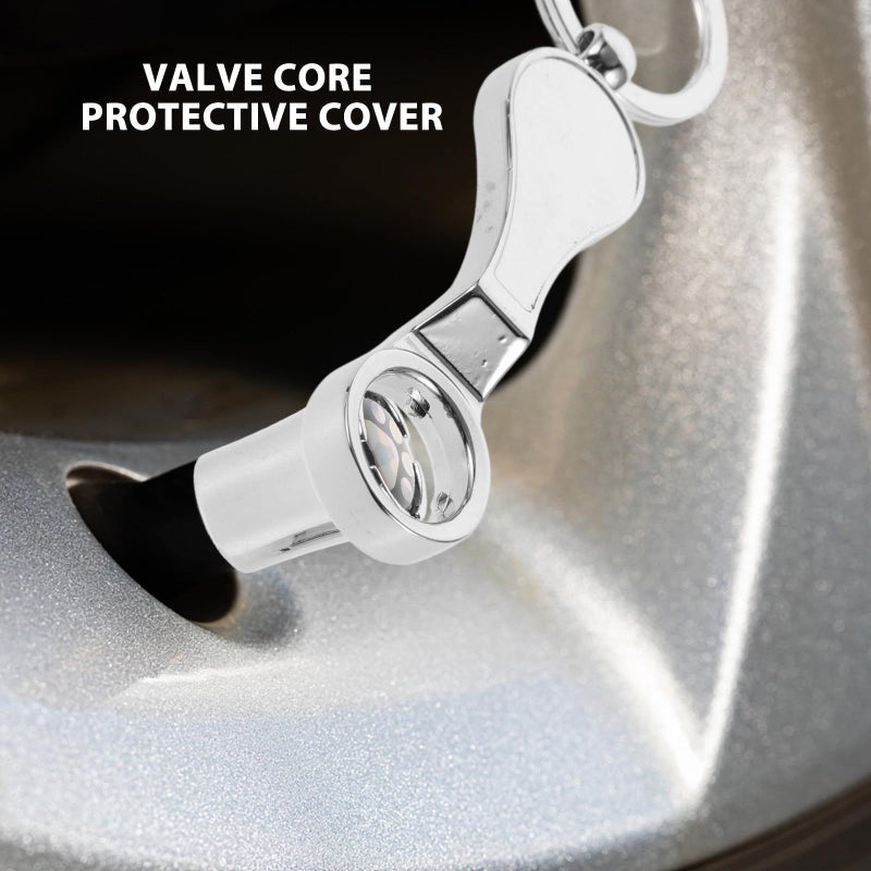 Zinc Alloy Tire Valve Stem Caps Anti Theft Air Caps Silver Cartoon Footprint Design - Image 4