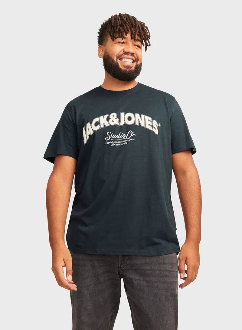 JACK & JONES Plus Size Logo Crew Neck T-Shirt