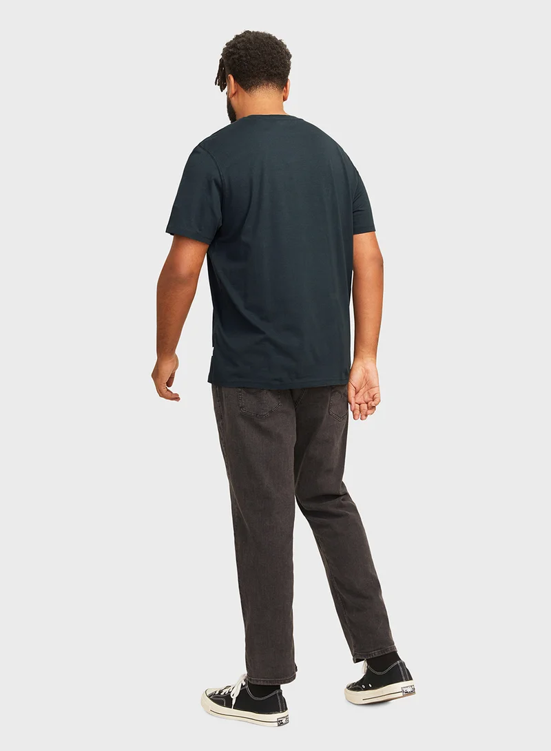 JACK & JONES Plus Size Logo Crew Neck T-Shirt