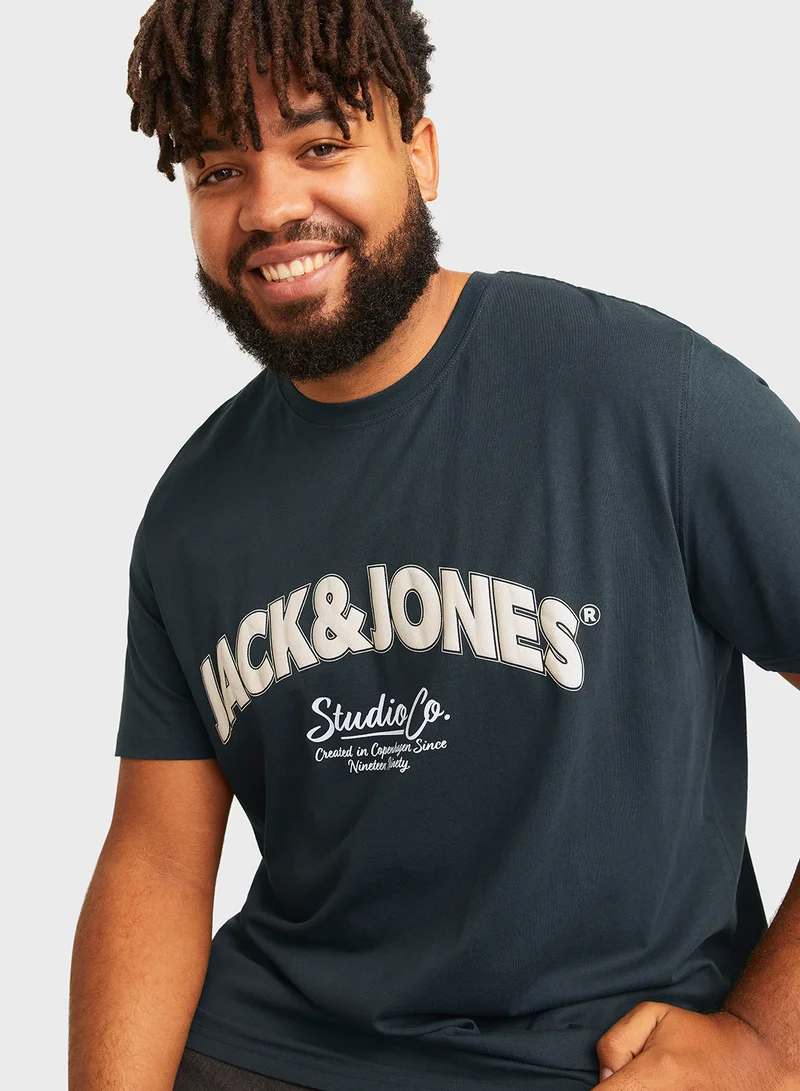 JACK & JONES Plus Size Logo Crew Neck T-Shirt