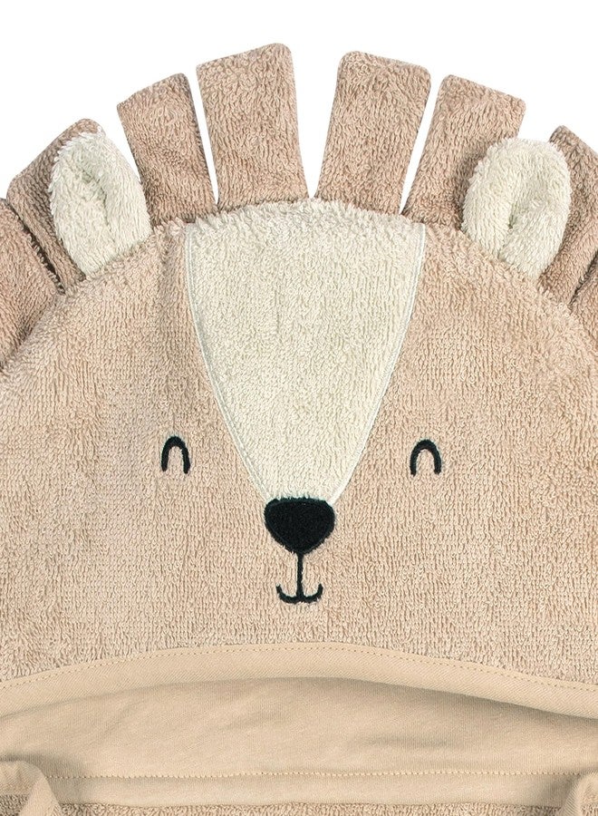 Gerber Baby 4 Piece Animal Character Hooded Towel and Washcloth Set, Brown Lion, One Size - Image 5