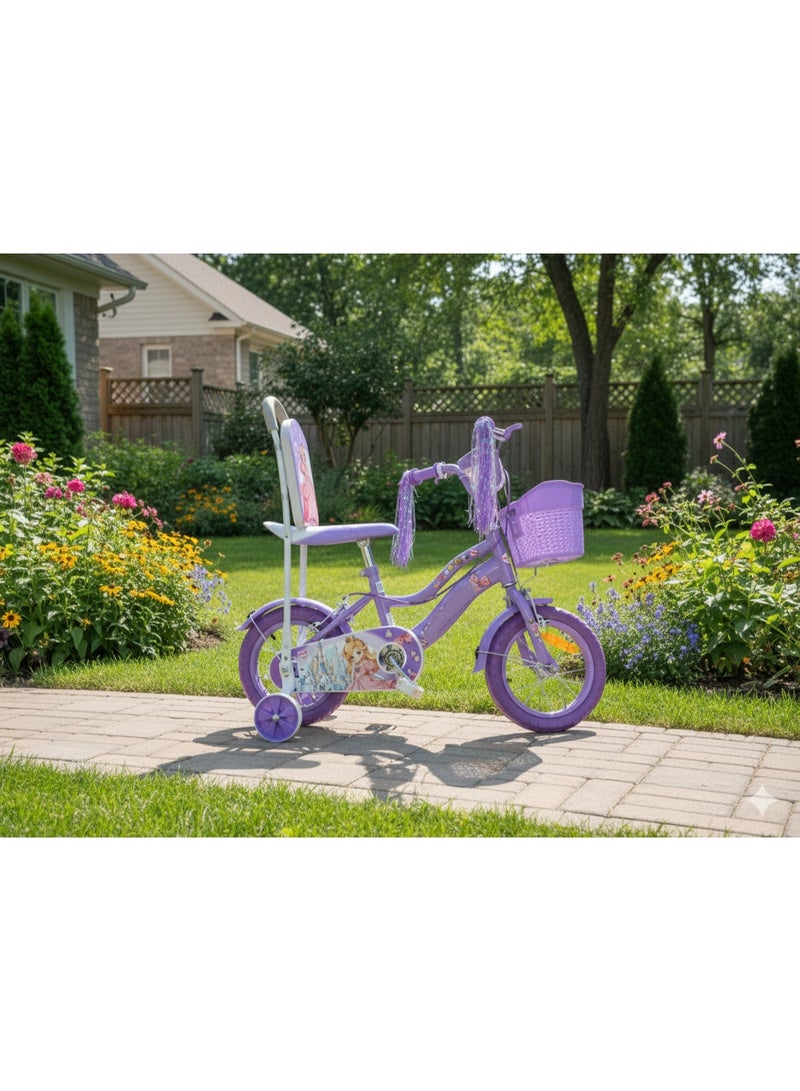 Rally Girls’ 12-Inch Kids’ Bicycle – Purple Bike with Training Wheels and Front Basket – Safe and Stable Bicycle for Learning to Ride - Image 3