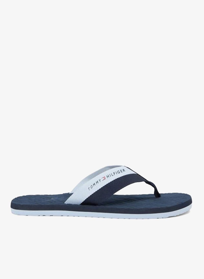 TOMMY HILFIGER Webbing Strap Flag Embossed Flip-Flops - Image 1