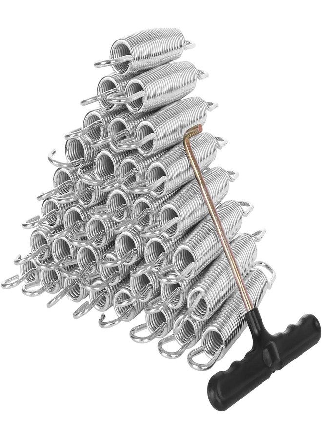 MIVIDE 40 Pack Trampoline Springs 5.5” Heavy Duty Galvanized Steel Replacement Trampoline Parts Springs with T Hook, Great for Outdoor Trampoline Aotob, Skywalker, JumpKing, UpperBounce, SkyBound - Image 1