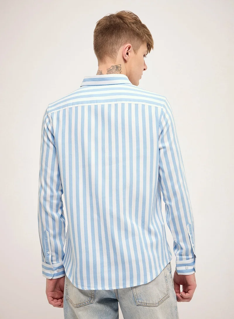 THE BEAR HOUSE Cotton Shirt for Men | Slim Fit, Long Sleeve, Casual or Formal Button-Down | Soft, Breathable Fabric for Work, Everyday, & All-Season Wear in Stylish