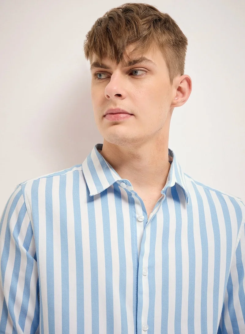 THE BEAR HOUSE  Cotton Shirt for Men | Slim Fit, Long Sleeve, Casual or Formal Button-Down | Soft, Breathable Fabric for Work, Everyday, & All-Season Wear in Stylish for Men | Best Price UAE