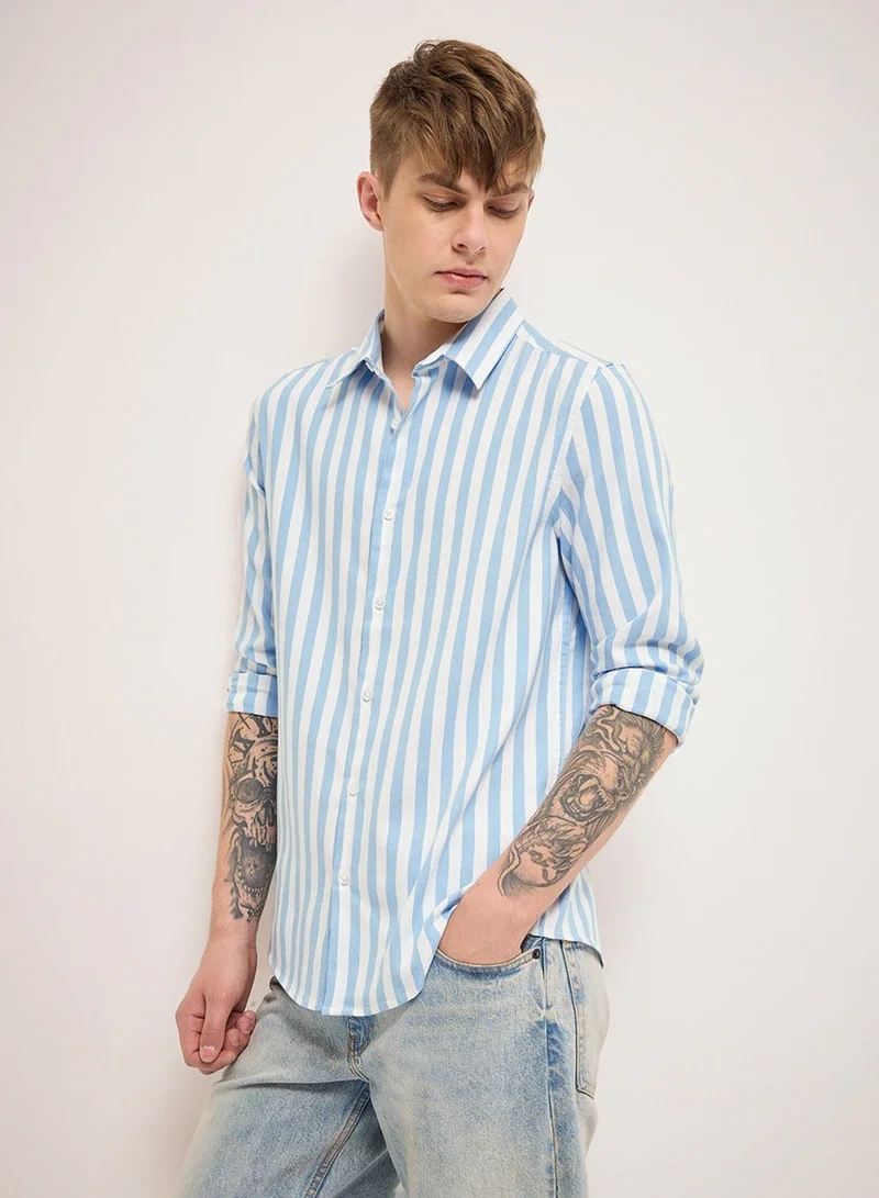 THE BEAR HOUSE  Cotton Shirt for Men | Slim Fit, Long Sleeve, Casual or Formal Button-Down | Soft, Breathable Fabric for Work, Everyday, & All-Season Wear in Stylish for Men | Best Price UAE