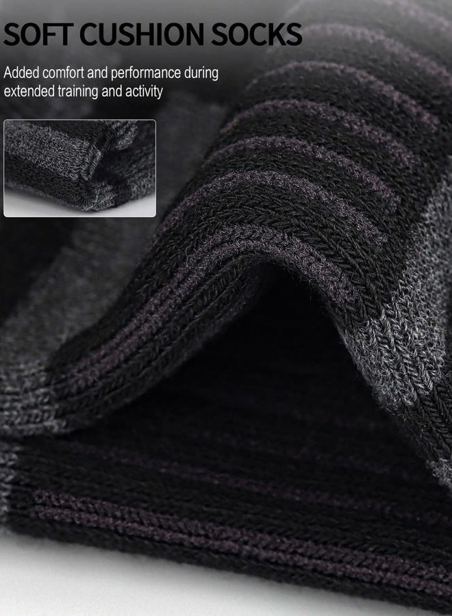 Airacker Ankle Athletic Running Socks Cushioned Breathable Low Cut Sports Tab Socks for Men and Women (6 Pairs) (Black, Shoe Size: 9-12) - Image 4
