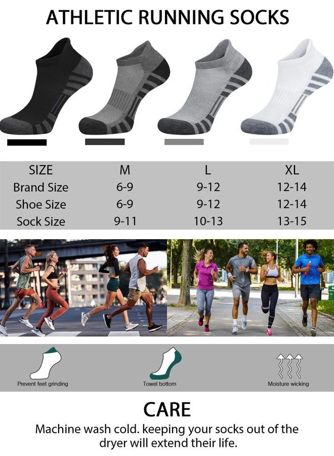 Airacker Ankle Athletic Running Socks Cushioned Breathable Low Cut Sports Tab Socks for Men and Women (6 Pairs) (Black, Shoe Size: 9-12) - Image 5