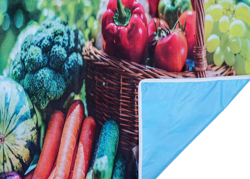 AAZEEM Waterproof Bed Server | Food Mat | Bedsheet Protector | Non - Reversible in 3D Printed with Laminated Nonwoven Back | (Blue) - Image 3