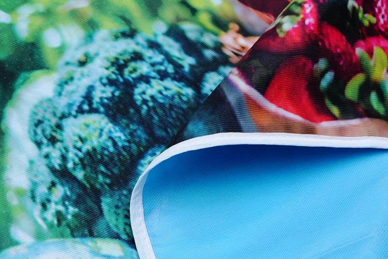 AAZEEM Waterproof Bed Server | Food Mat | Bedsheet Protector | Non - Reversible in 3D Printed with Laminated Nonwoven Back | (Blue) - Image 4