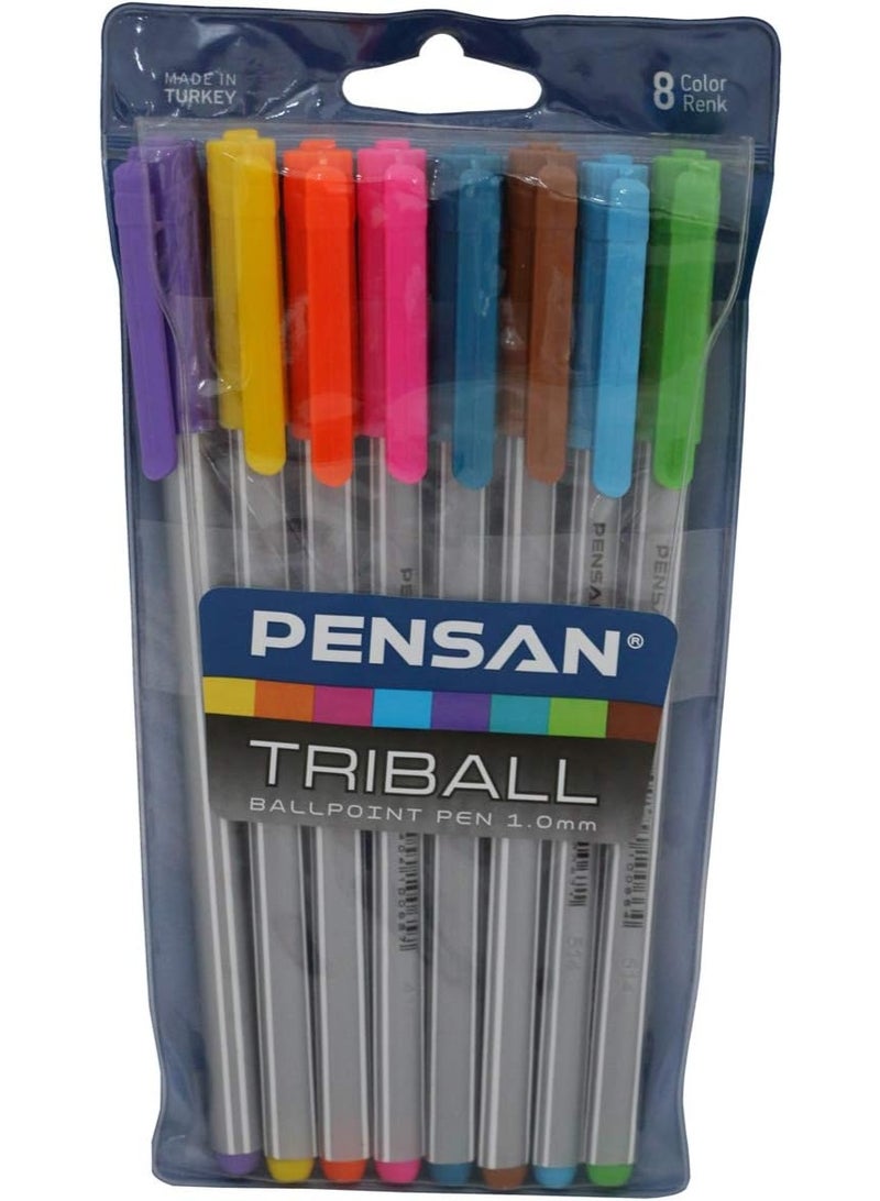 بينسان بنسان 1003-8 ، 1.0 مم. قلم حبر جاف - مجموعة من 8 أقلام ملونة - Image 1