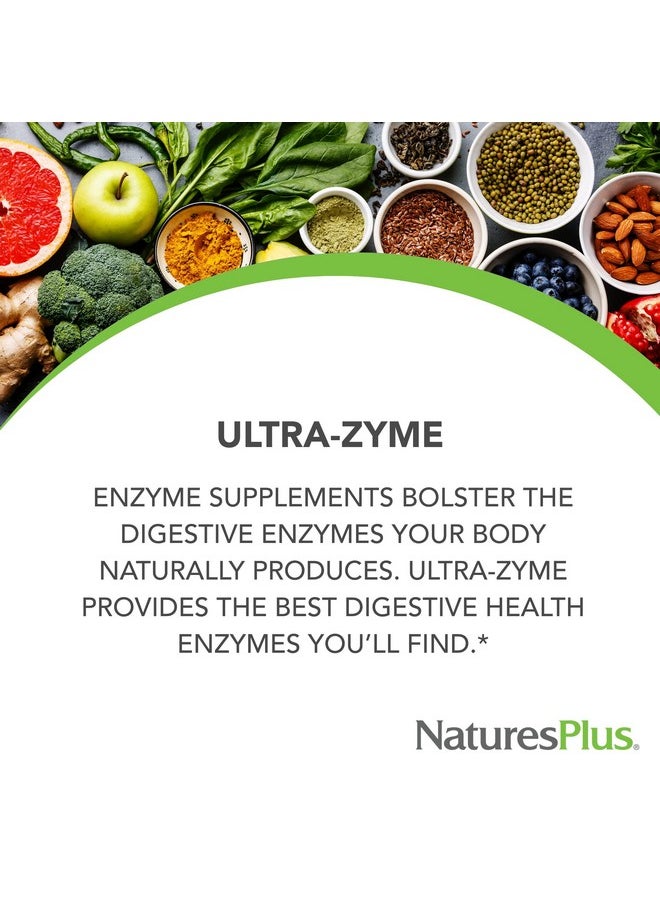 ناتشرز بلاس - Natures Plus Ultra-Zyme - 90 قرصًا - مكمل إنزيمي لدعم الهضم الصحي - خالٍ من الجلوتين - 45 وجبة - Image 1