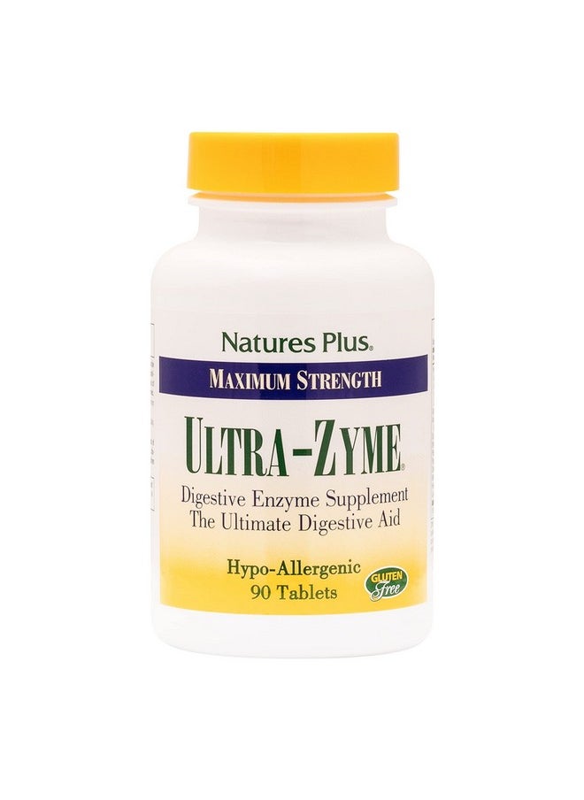 ناتشرز بلاس - Natures Plus Ultra-Zyme - 90 قرصًا - مكمل إنزيمي لدعم الهضم الصحي - خالٍ من الجلوتين - 45 وجبة - Image 1