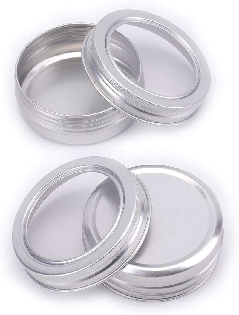 Levesica 20 Pack 2 Ounce Round Tin Cans Metal Empty Tins Silver Aluminum - Image 3