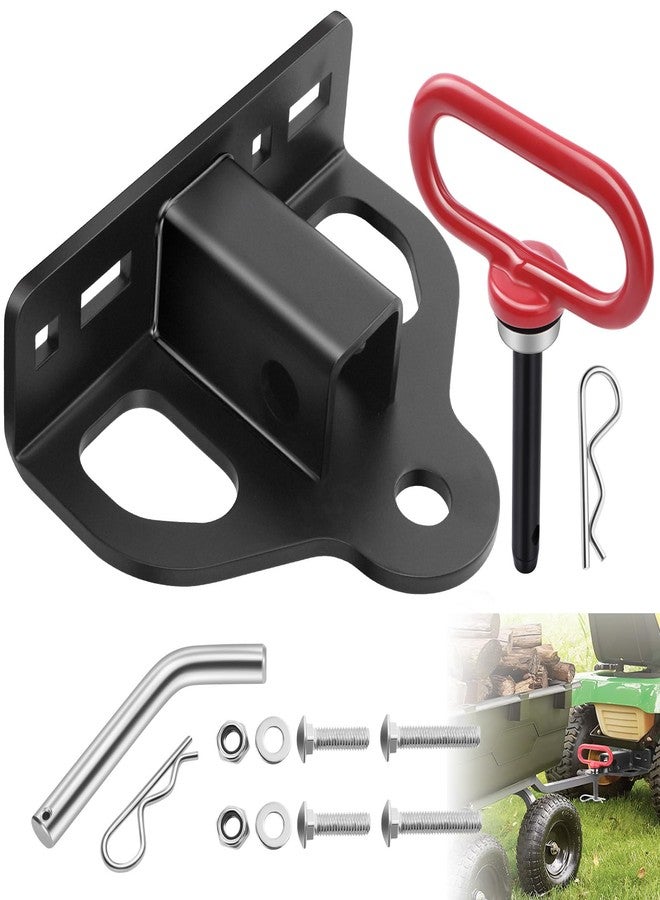 CAROD Zero Turn Mower Trailer Hitch with 1-1/4" Receiver, Strong Neodymium Magnetic Hitch Pin, 1/4" Thick Heavy Duty Steel Lawn Trailer Receiver Hitch Extender Extension Adapter with 5/8” Hitch Pin & Clip - Image 1