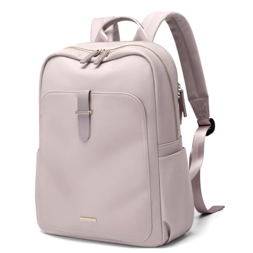 GOLF SUPAGS Laptop Backpack Purse for Women Fits 14 Inch Notebook Casual Daypack Work Travel College Bookbag Fashion Computer Bag (Grey Pinkish, 14 Inch) - Image 1