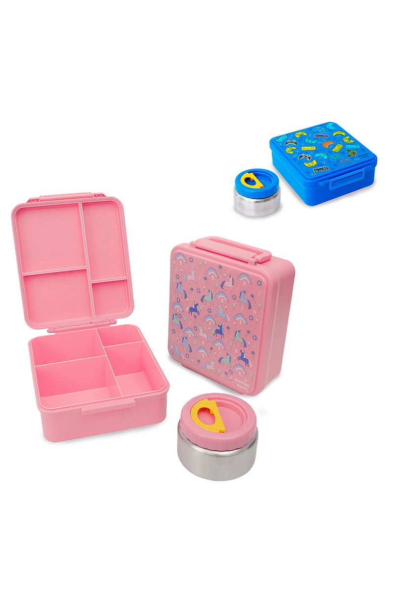 Bamboo Bark childrens kids large school lunch box, bento, snack box with compartments for kids, food jar included - Image 2