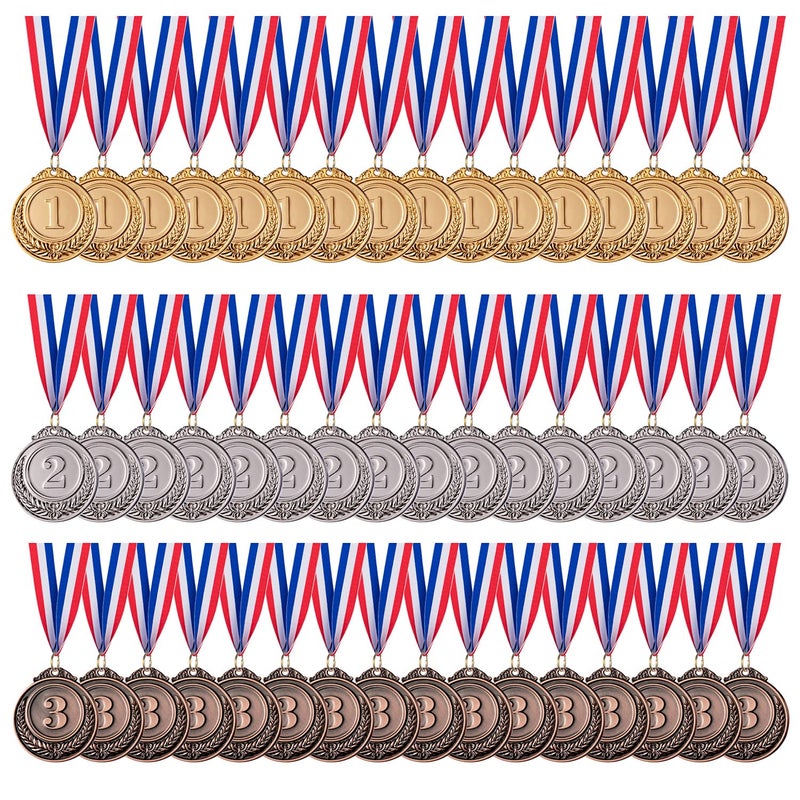 Favide 48 Pieces Gold Silver Bronze Award Medals-Winner Medals Gold Silver Bronze Prizes For Competitions  Party Olympic Style  2 Inches - Image 1